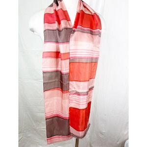 Hand Dyed Rectangular Silk Scarf - Corals - Vintage - Signed - ONE OF A KIND!